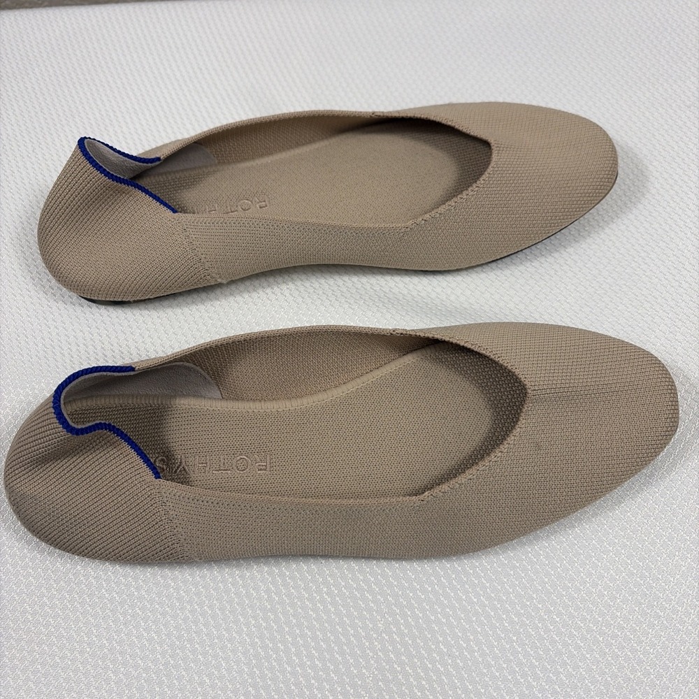 Rothy's THE FLAT Round Toe Ballet Flats Women's Size 9.5 Shoes Cream Color - Picture 2 of 8